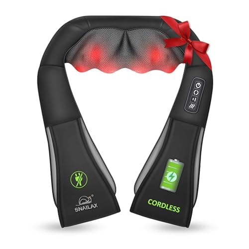 Snailax Cordless Massager โ Shiatsu Neck and Shoulder Massager with Heat, FSA Eligible